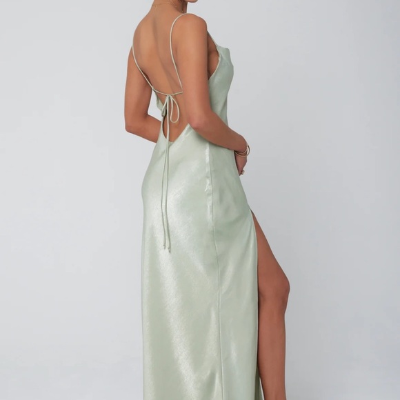 Resa river slip dress in Sage - Picture 3 of 5